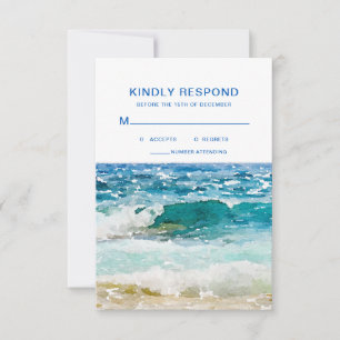 Tropische Strandhochzeit RSVP Karte