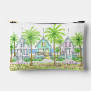 Tropische Strandhütte Kosmetiktasche; Klein Zubehörtasche