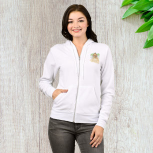 Tropische Strandhütte Surfboards und Palmen Hoodie