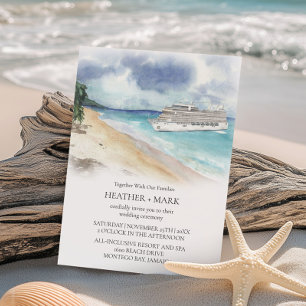 Tropische Strandkreuzfahrt Hochzeits Einladung