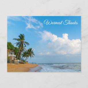 Tropische Strandküste und Palmen Ozeanblick Postkarte