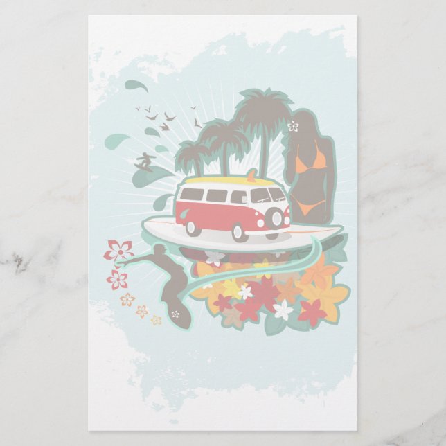tropische Strandlandschaft Briefpapier (Vorderseite)