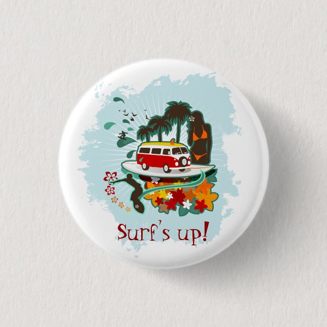 tropische Strandlandschaft Button (Vorderseite)