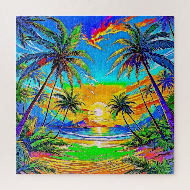 tropische Strandlandschaft Puzzle (Vertikal)
