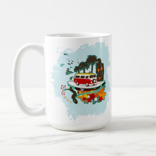 tropische Strandlandschaft Tasse (Links)