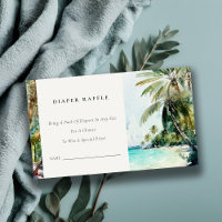 Tropische Strandpalme Windel-Raffle Baby-Party