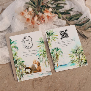 Tropische Strandpalmen   Foto Save-the-Date Save The Date