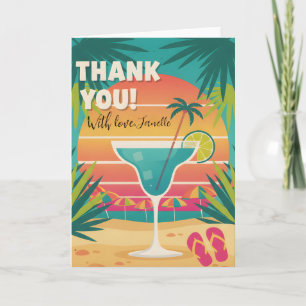 Tropische Strandparty Dankeschön Cocktail Sommer Karte
