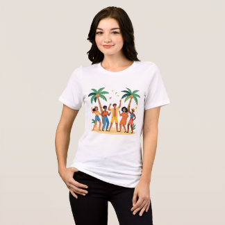Tropische Strandparty Freunde Sommerfeier Tri-Blend Shirt