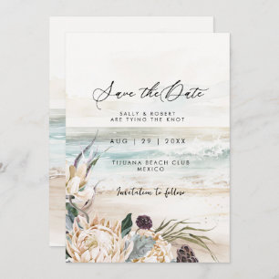 Tropische Strandprotea Blumenkarte Save the Date Dankeskarte