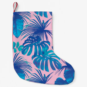Tropische Streifen aus digitalem Papier Kleiner Weihnachtsstrumpf