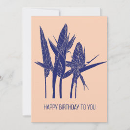 Tropische Strelitzia Blume verbinden Kunst. Feiertagskarte
