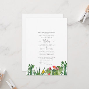 Tropische Sukkulenten-Kaktus-Hochzeitseinladung Einladung