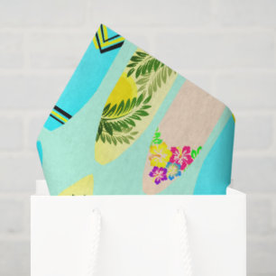 Tropische Surfboards Illustriert Seidenpapier