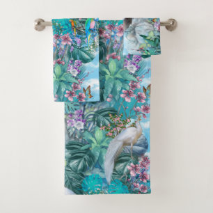 Tropische Surrealismus-Fantasie Badhandtuch Set