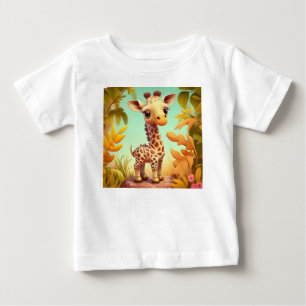 Tropische süße Baby-Giraffe Cartoon-37560 Baby T-shirt