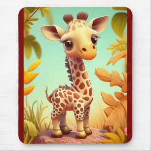 Tropische süße Baby-Giraffe Cartoon-37560 Mousepad