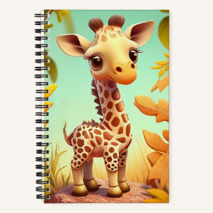 Tropische süße Baby-Giraffe Cartoon-37560 Notizbuch