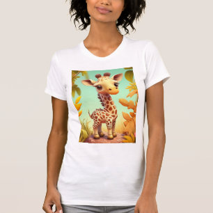 Tropische süße Baby-Giraffe Cartoon-37560 T-Shirt