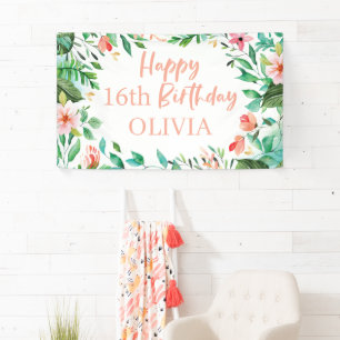 Tropische Sweet 16 Aloha Luau Geburtstag Banner