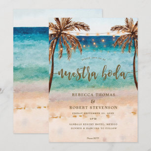 tropische Szene Nestra Boda Einladung