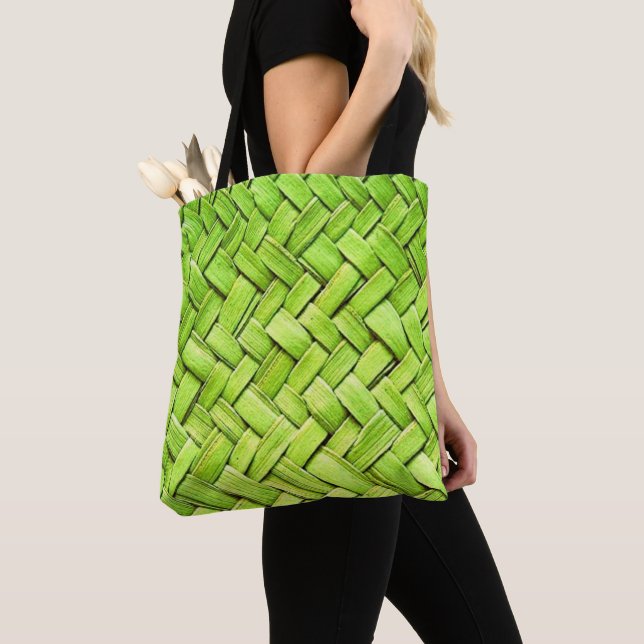 Tropische Tasche des Green Weave Design (Von Nahem)