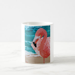 Tropische Tasse am Strand pink Flamingo