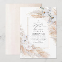Tropische Taufe Pampas Grass und Weiße Orchideen