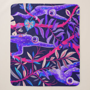 Tropische Tiere: blaues Affenmuster. Sherpadecke