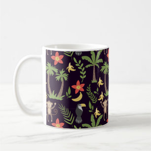 Tropische Tiere nahtlos Muster Affe & Makaw Kaffeetasse