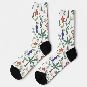 Tropische Tiere - nahtloser Makahaar und Affe Socken
