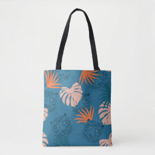 Tropische Tiger-Blätter Deep Blue