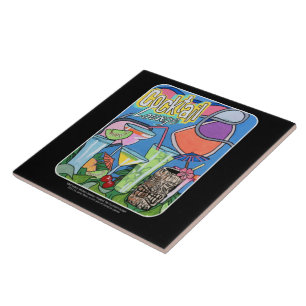 Tropische Tiki Barmalerei auf a Fliese