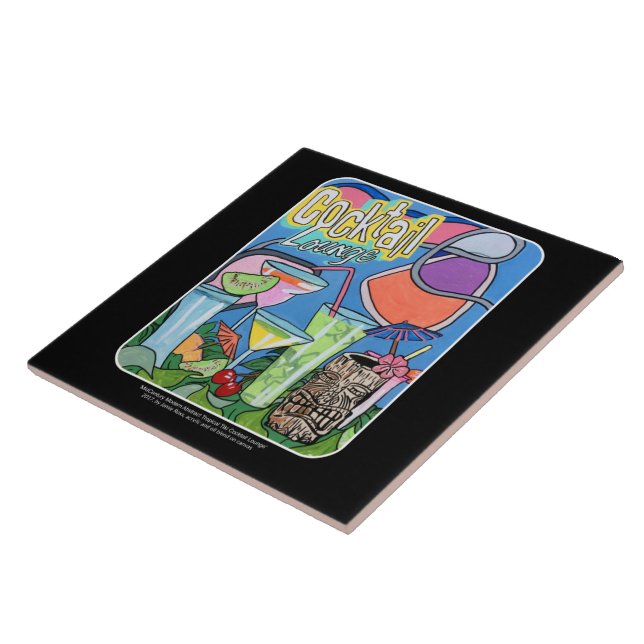 Tropische Tiki Barmalerei auf a Fliese (Seite)