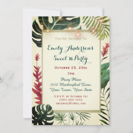 Tropische Tiki mit Lights Sweet 16 Geburtstag Einladung