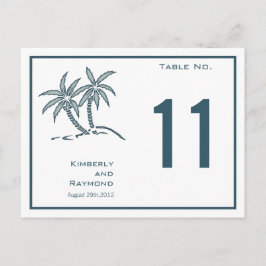 Tropische Tischnummer Blue Twin Palm Trees Card