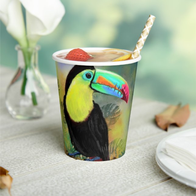 Tropische Toco Toucan Bird Paper Cups Pappbecher (In Situ)