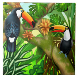 Tropische Toucan Dschungel-Keramik-Fliese Fliese