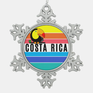 Tropische Toucan Reise-Ferien Costa Ricas Schneeflocken Zinn-Ornament