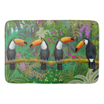Tropische Toucan Vogel-Bad-Matte