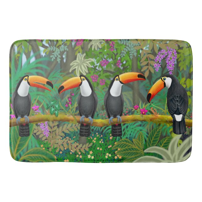Tropische Toucan Vogel-Bad-Matte Badematte (Vorderseite)