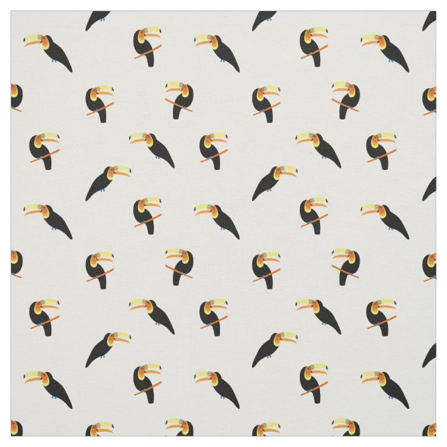 Tropische Toucans Exotische Vögel Schwarz-weißes M Stoff (Muster)