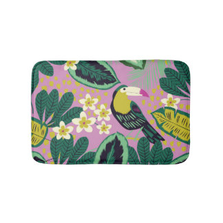 Tropische Toucans: Muster der Blume Badematte
