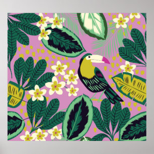 Tropische Toucans: Muster der Blume Poster