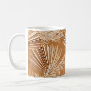 Tropische trockene Palmen: Aquarellboho. Kaffeetasse