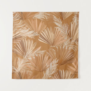 Tropische trockene Palmen: Aquarellboho. Wandteppich