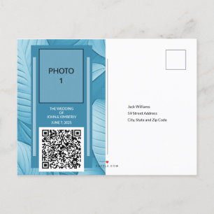 Tropische Türkise Hochzeitsanzeige Postkarte