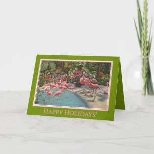 Tropische Urlaubsflamingos Karte