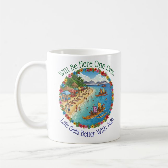 Tropische Urlaubsträume Kaffeetasse (Links)