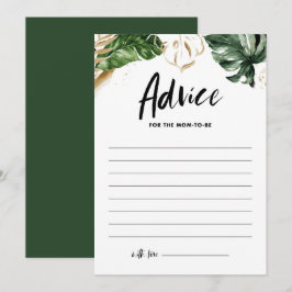 Tropische Vegetation und Goldenen Foil Summer Baby Hinweiskarte